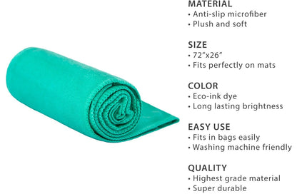 Gosweat Hot Yoga Towel in Gray - Super Absorbent, 100% Microfiber, Suede, Bikram Yoga Towel