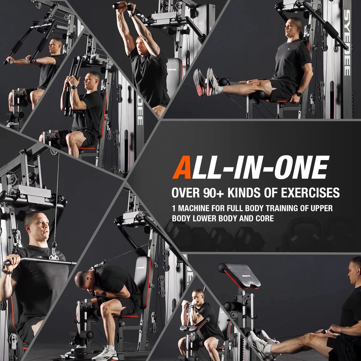 All-In-One Home Gym System with Folding Chest Press – 90+ Exercises in One Space-Saving Machine